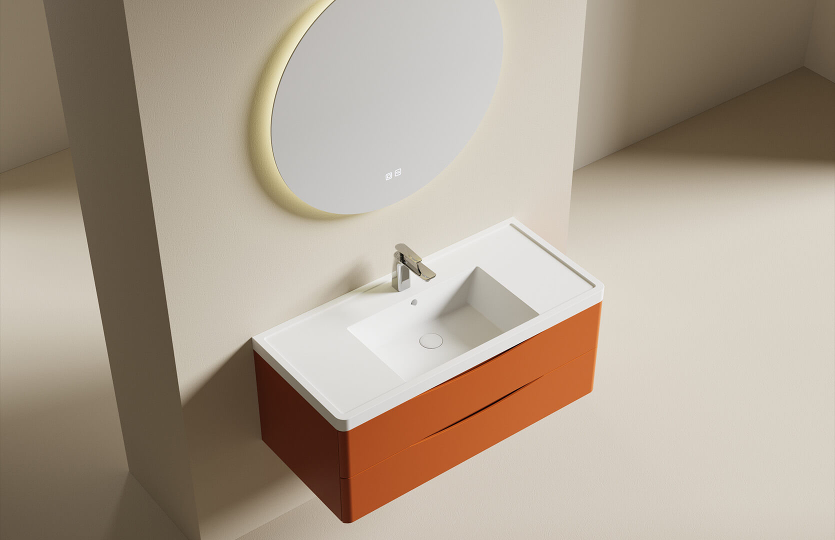Freestanding Single Lacquered Wood Bathroom Vanity_-CPG-3360