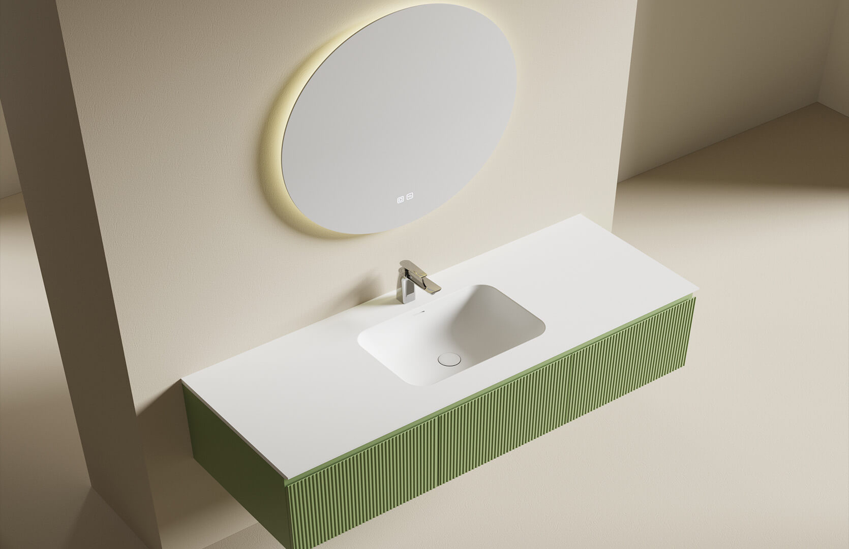 Lacquered Freestanding Bathroom Vanity with Sink