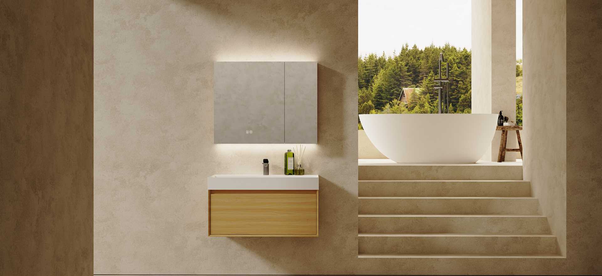 Multi-layer Solid Wood Bathroom Cabinet CPG-3382-1