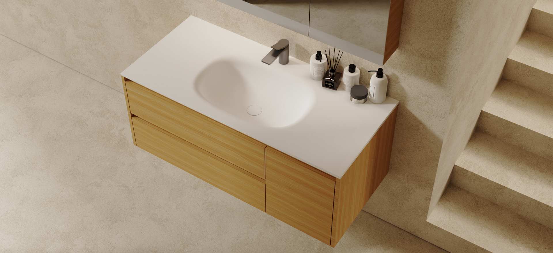 Multi-layer Solid Wood Bathroom Cabinet CPG-3390-3