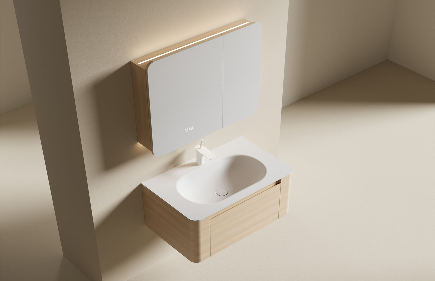 Multilayer Bathroom Solid Surface Vanity-CPG-3380A