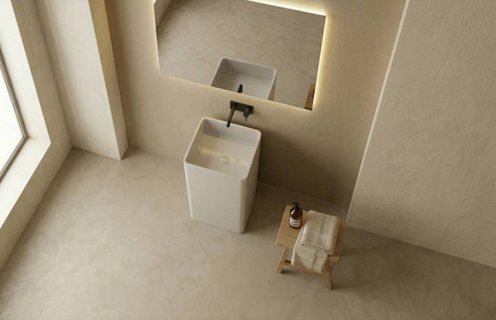Pedestal Sink Pedestal Solid Surface CPG-6601 Right Top