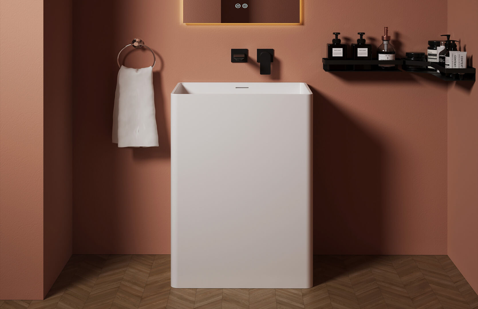 Solid Surface Bath Pedestal Sink__ CPG-6621