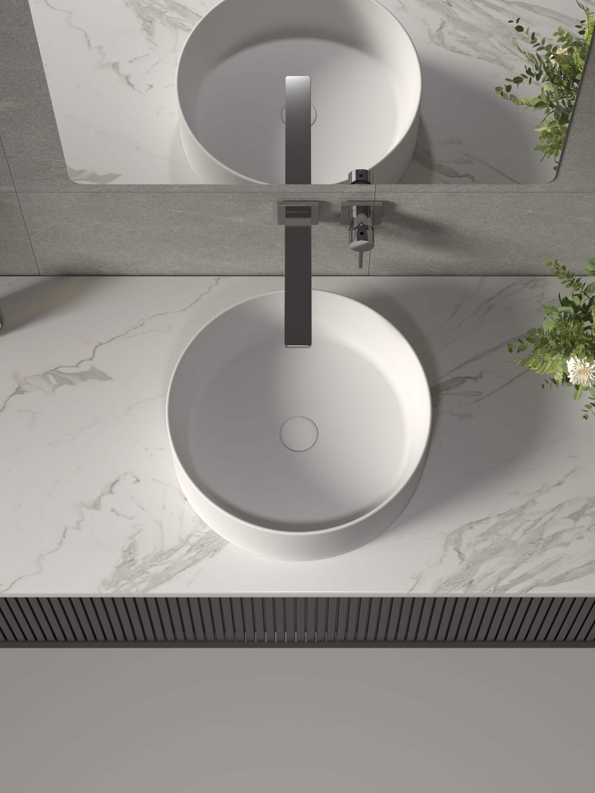 Solid Surface Bathroom Countertop Sink​ CPG-2209 Top