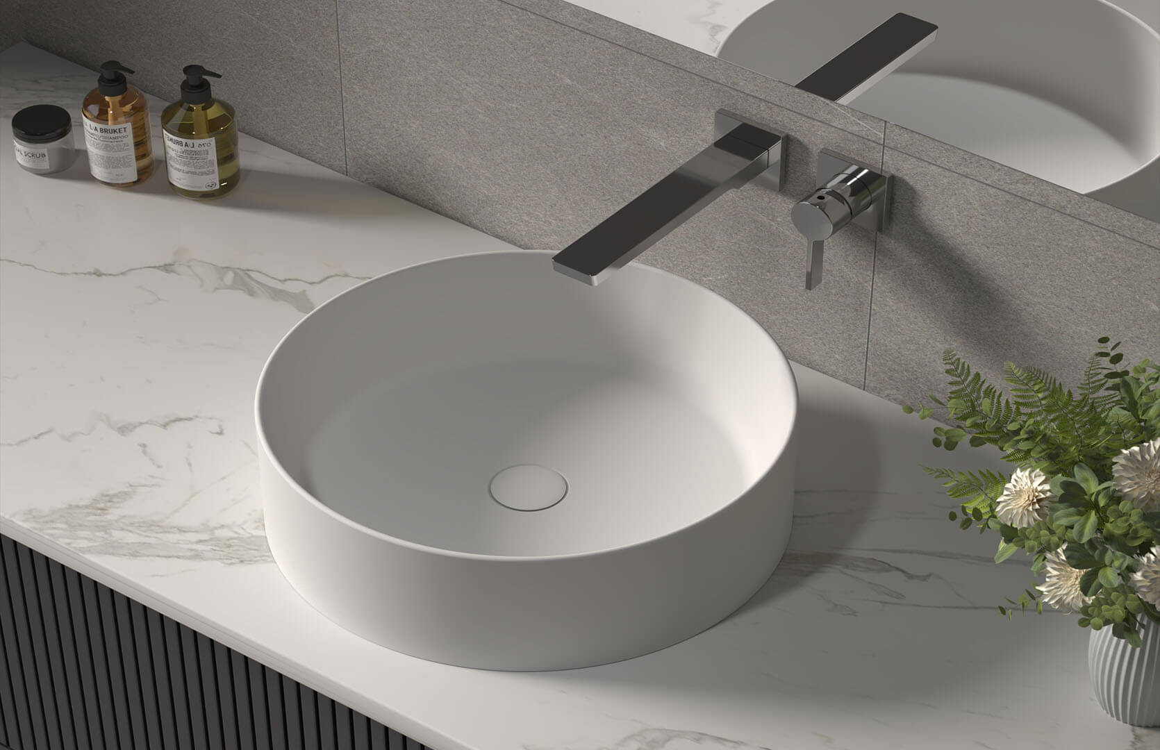 Solid Surface Bathroom Countertop Sink_ CPG-2209