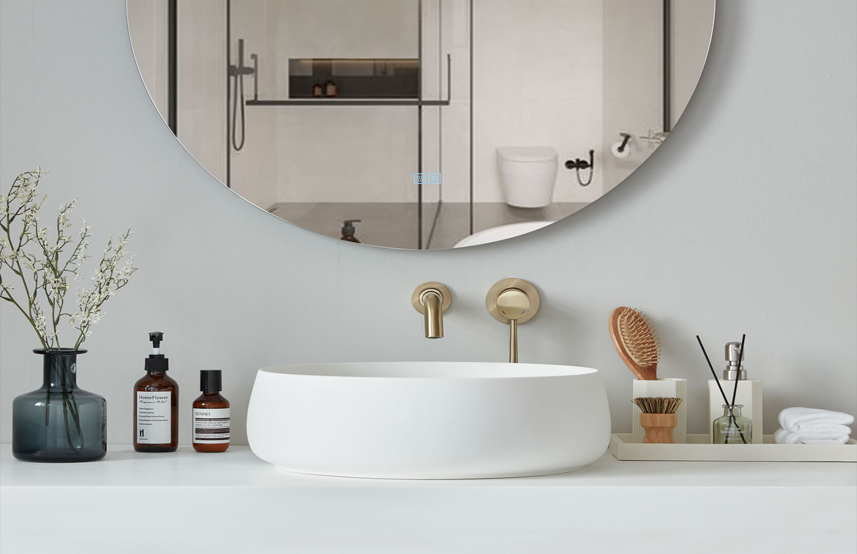 Solid Surface Bathroom Sink Countertop One Piece___ CPG-2261 Front