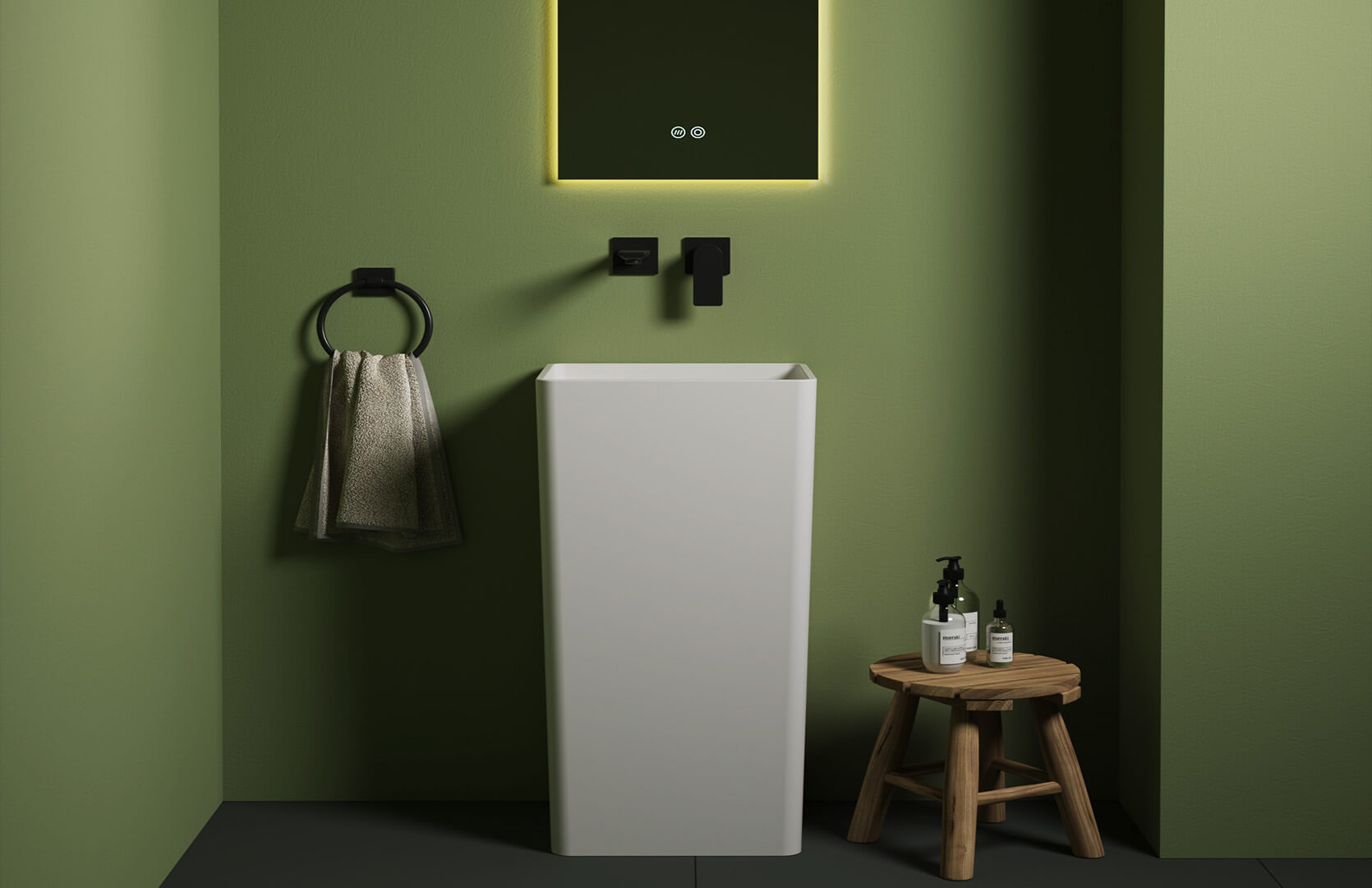 Solid Surface Bathroom Sink Pedestal_ CPG-6606