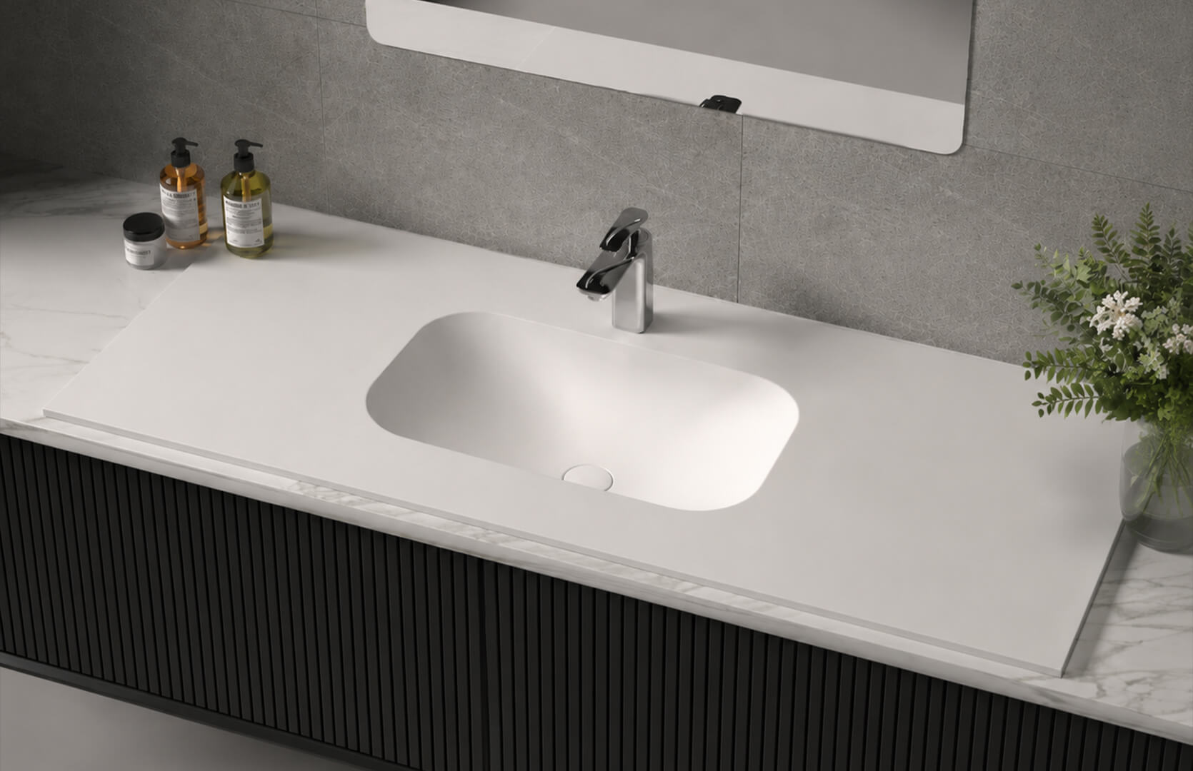 Solid Surface Bathroom Under Counter Sink___ CPG-9610