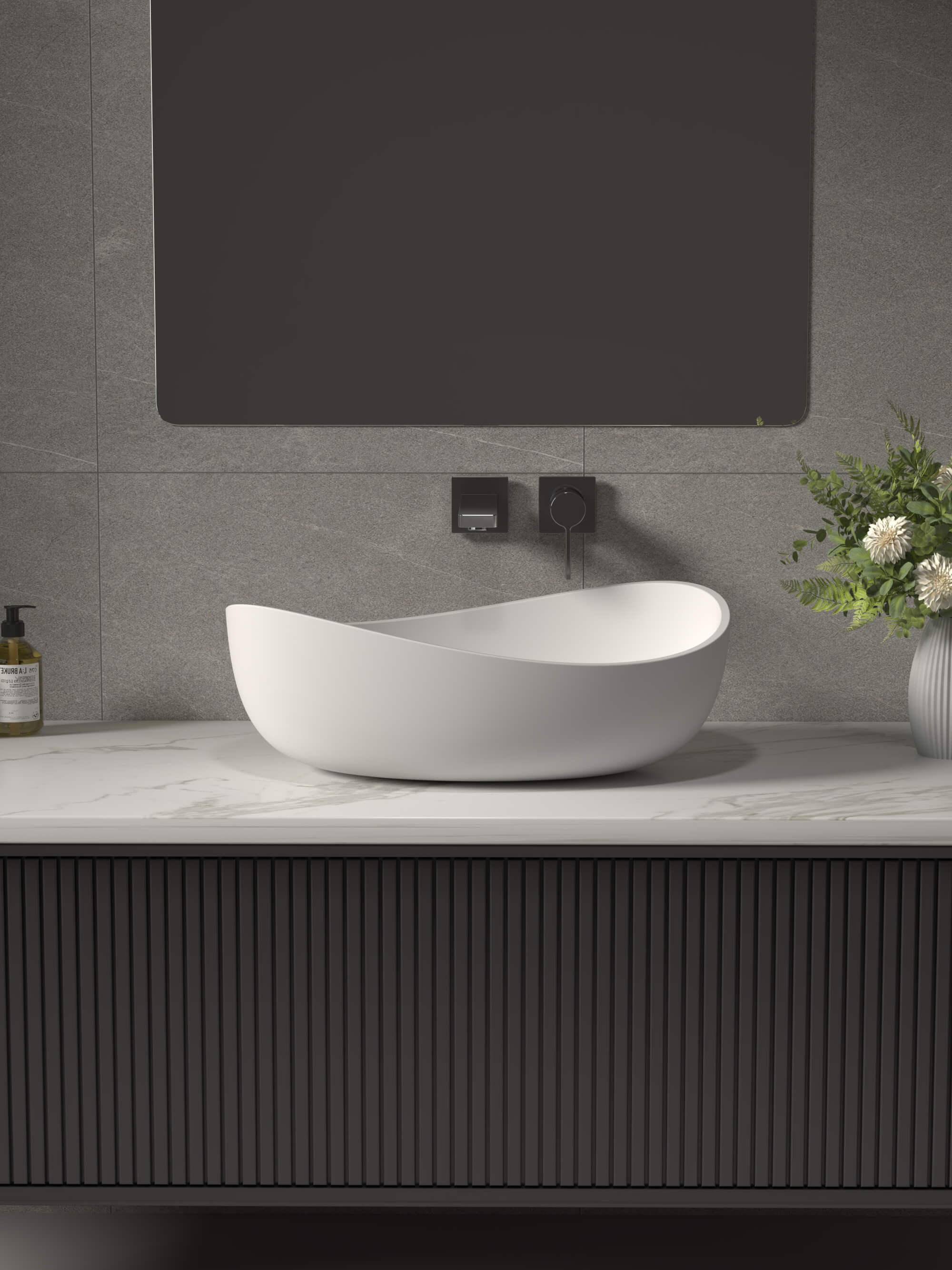 Solid Surface Countertop Bathroom Sink​ CPG-2225 Front