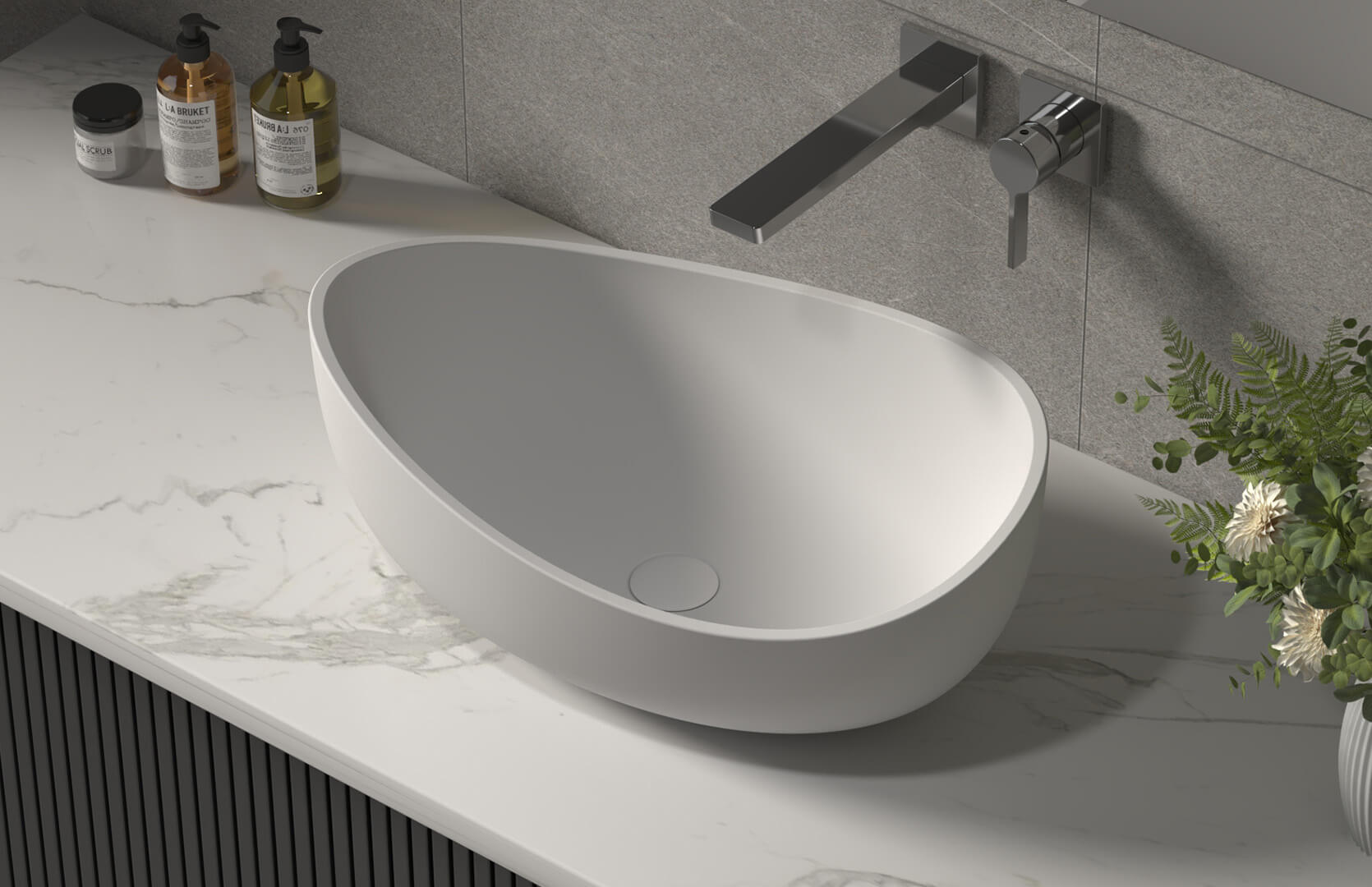 Solid Surface Countertop Bathroom Sink_ CPG-2225