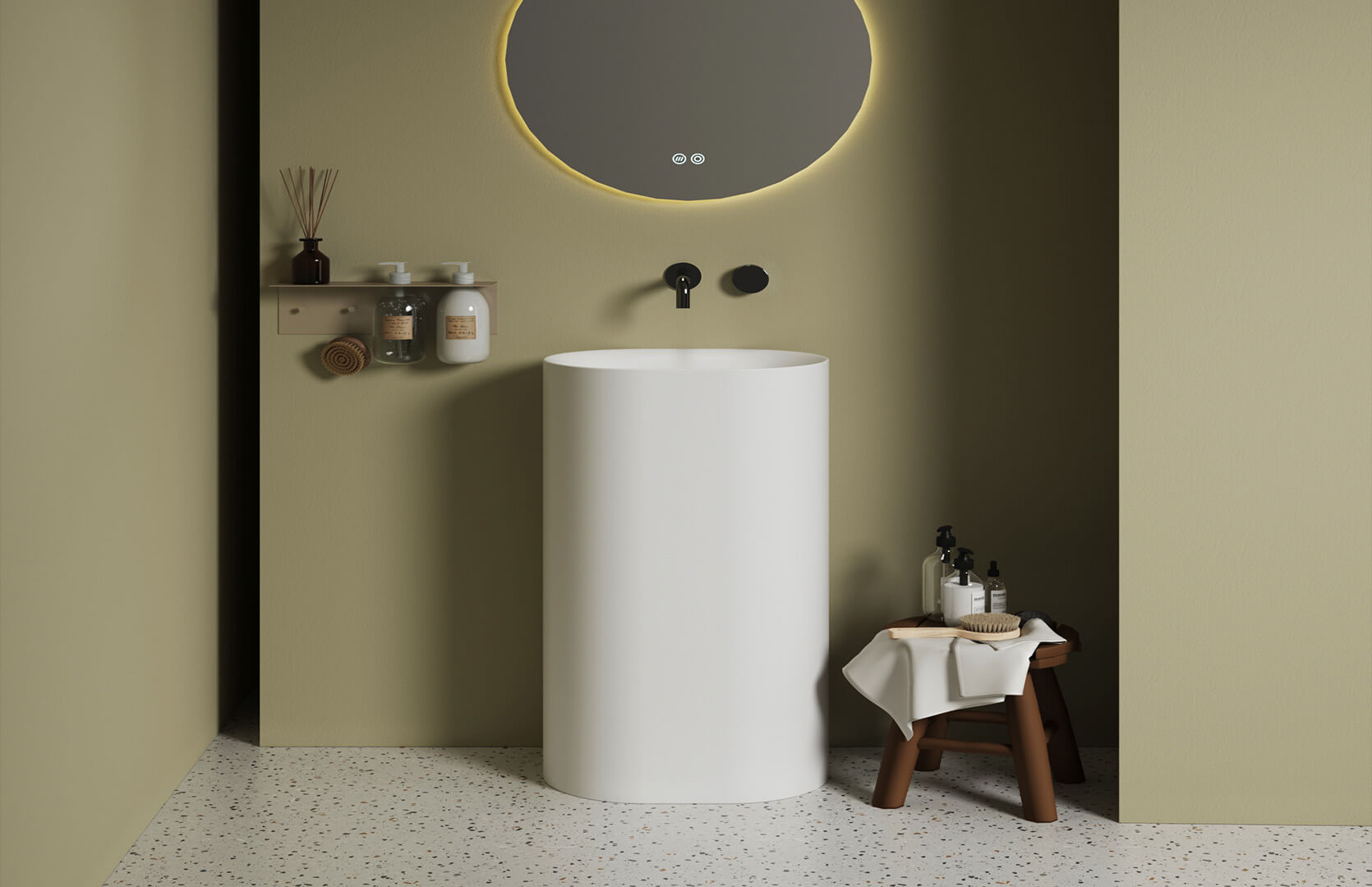 Solid Surface Large Pedestal Sink__ CPG-6622