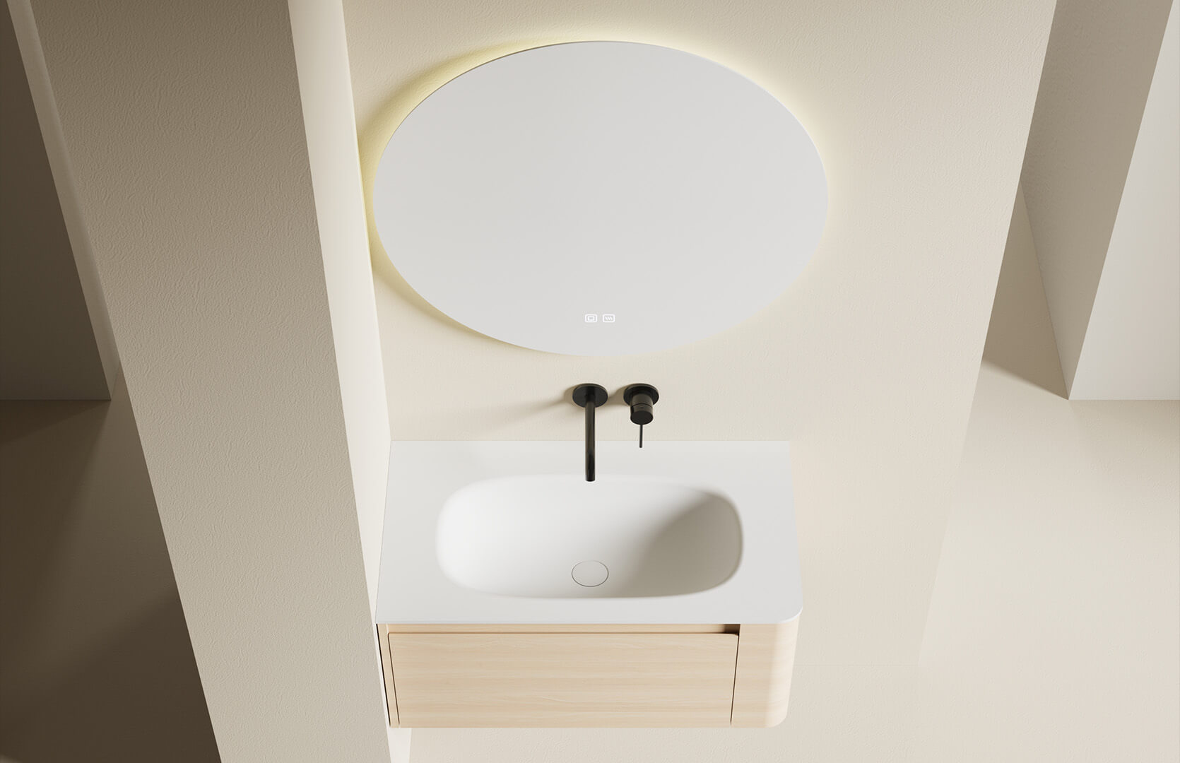 Solid Surface Modern Bathroom Vanity_