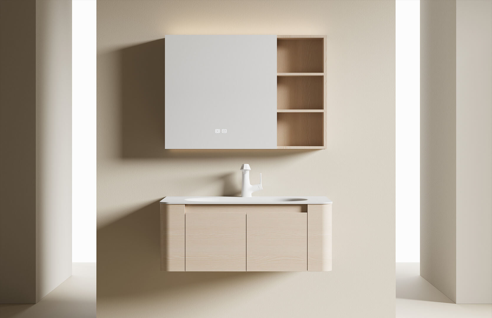 Solid Surface Modern Vanity Bathroom__ CPG-3389