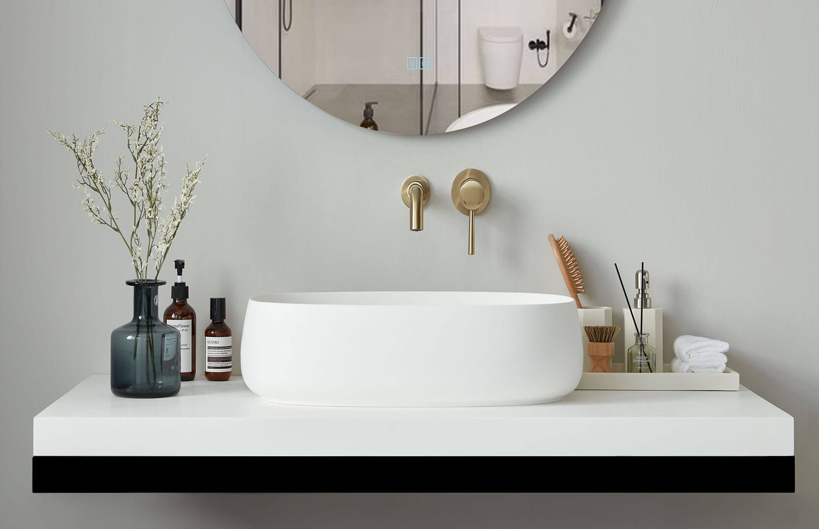 Solid Surface One Piece Bath Sink Countertop___ CPG-2266 Front