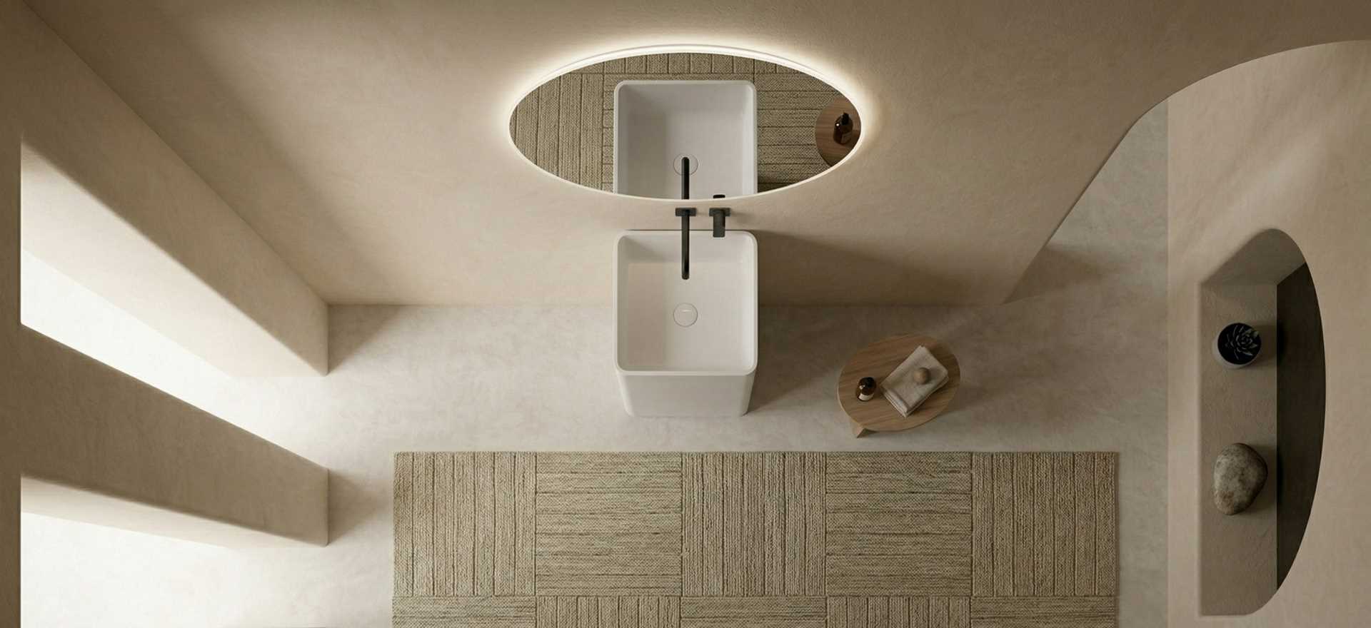 Solid Surface Pedestal Basin CPG-6605-3