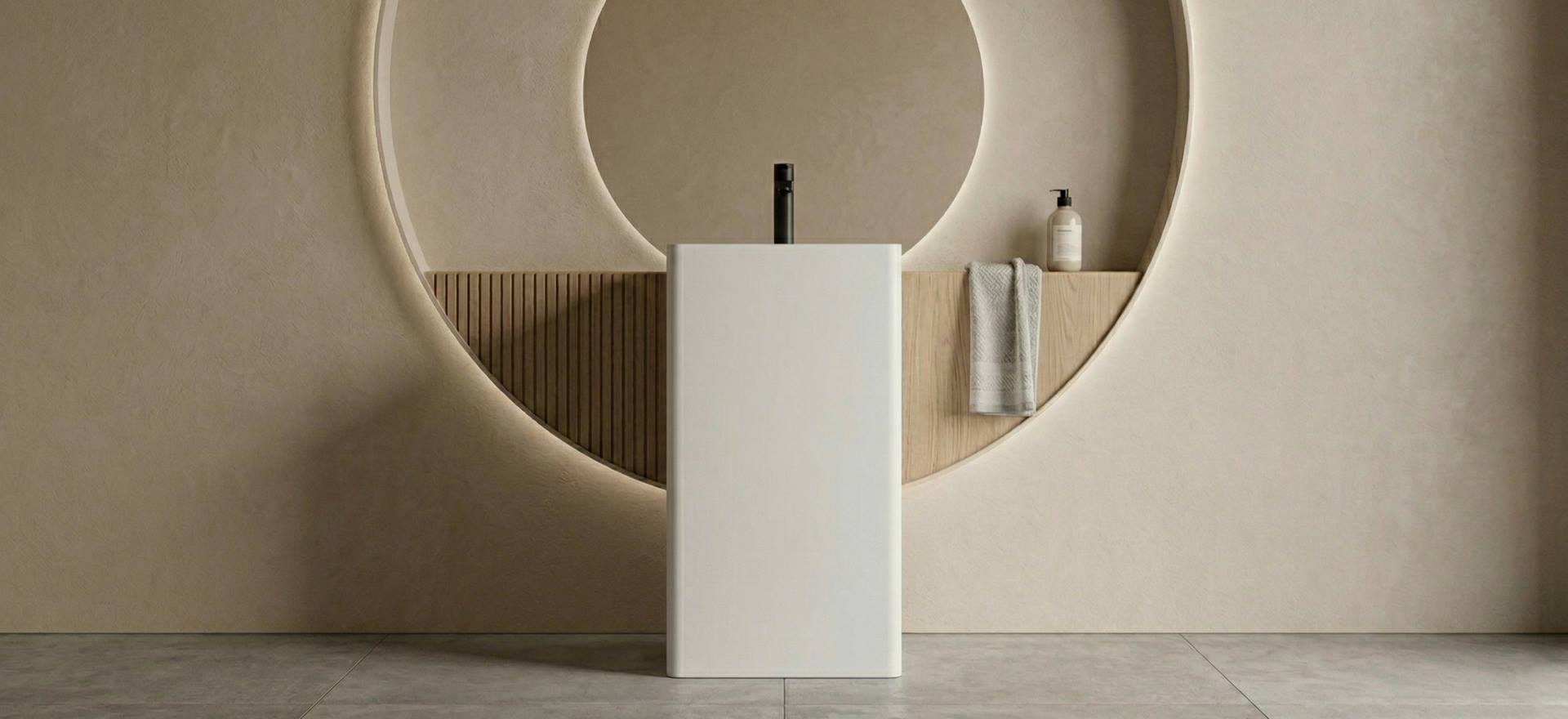 Solid Surface Pedestal Basin CPG-6609-1