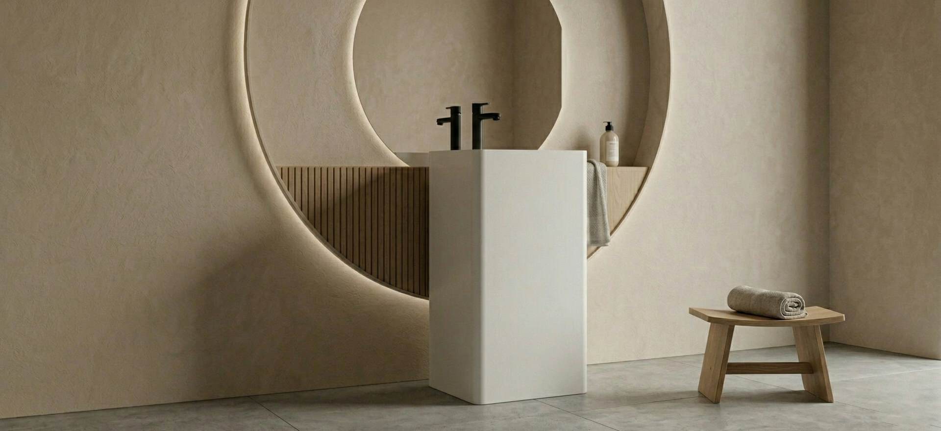 Solid Surface Pedestal Basin CPG-6609-2