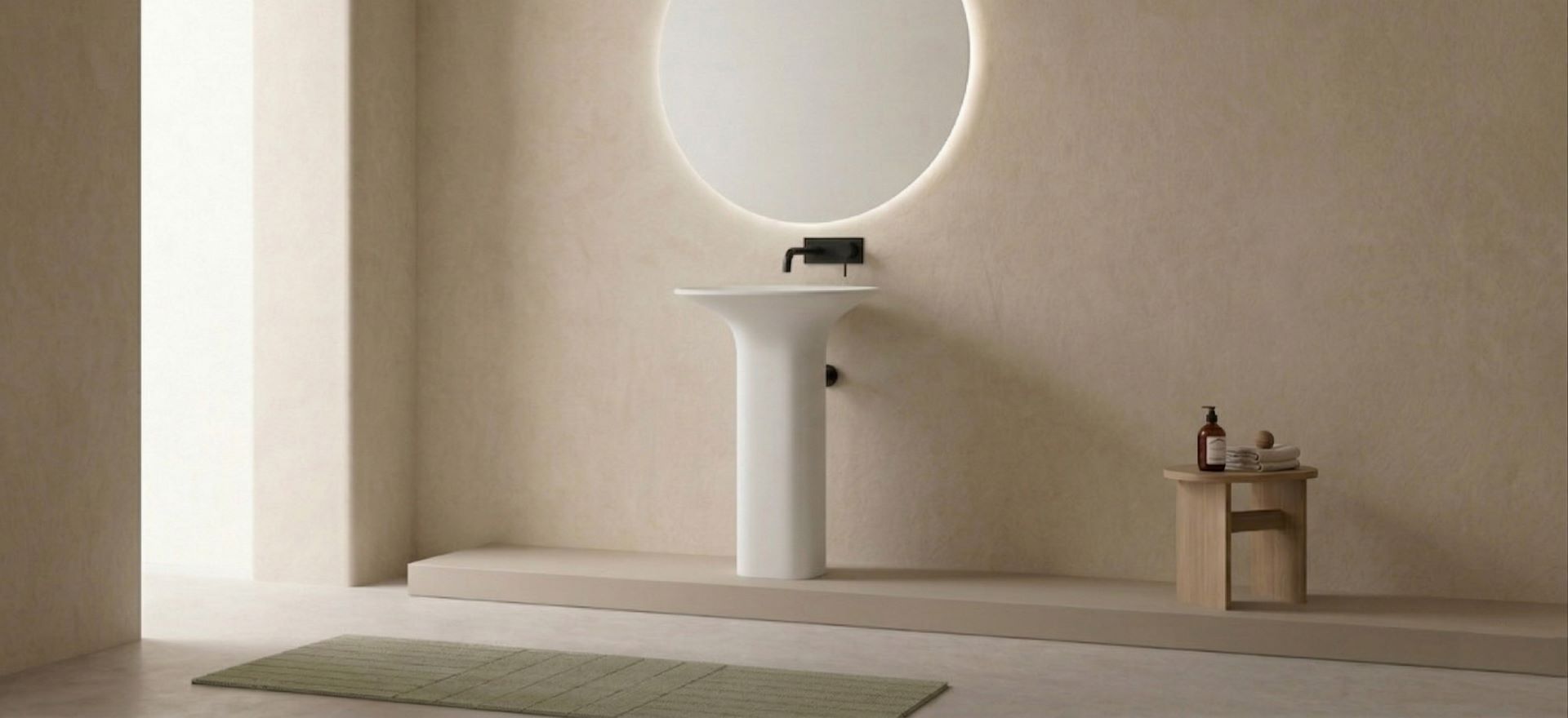 Solid Surface Pedestal Basin CPG-6611-2