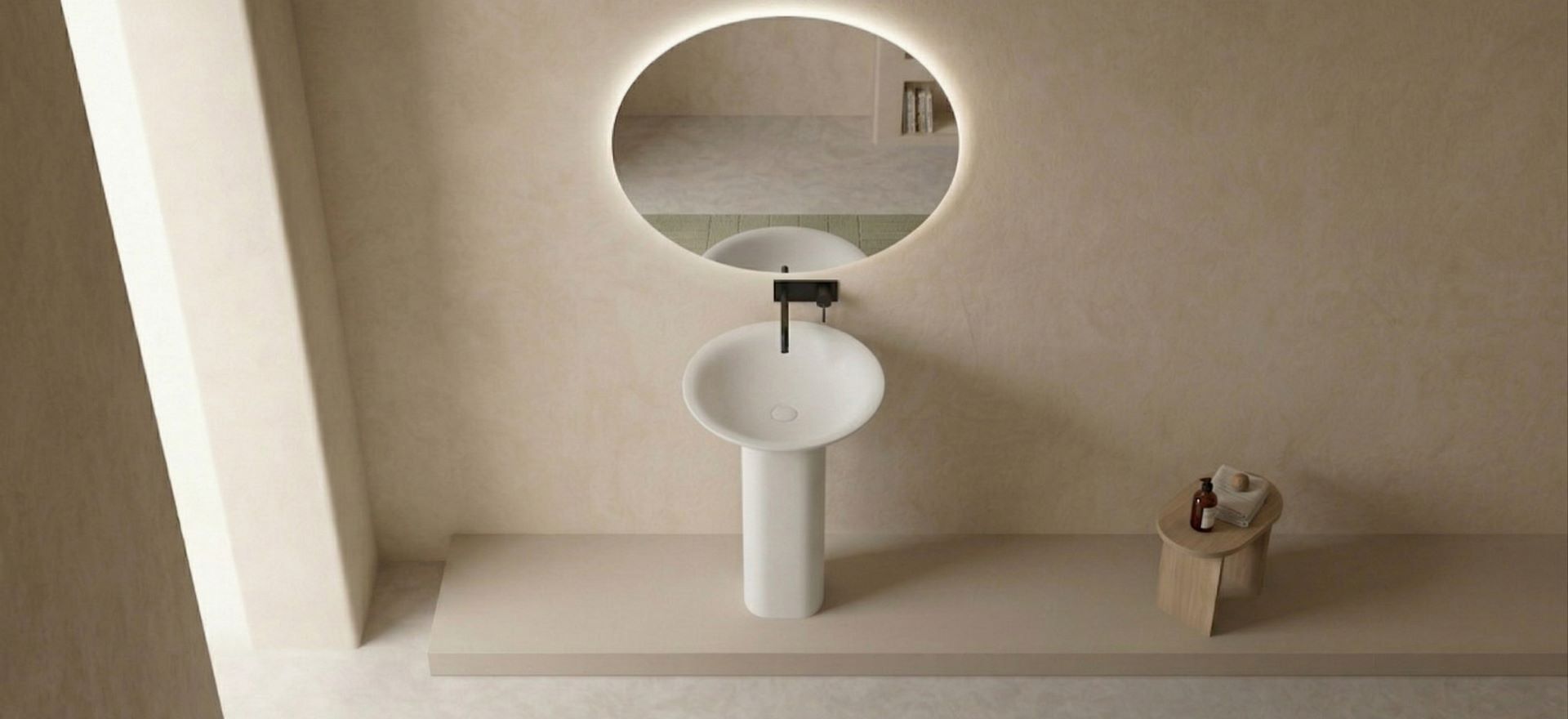 Solid Surface Pedestal Basin CPG-6611-3