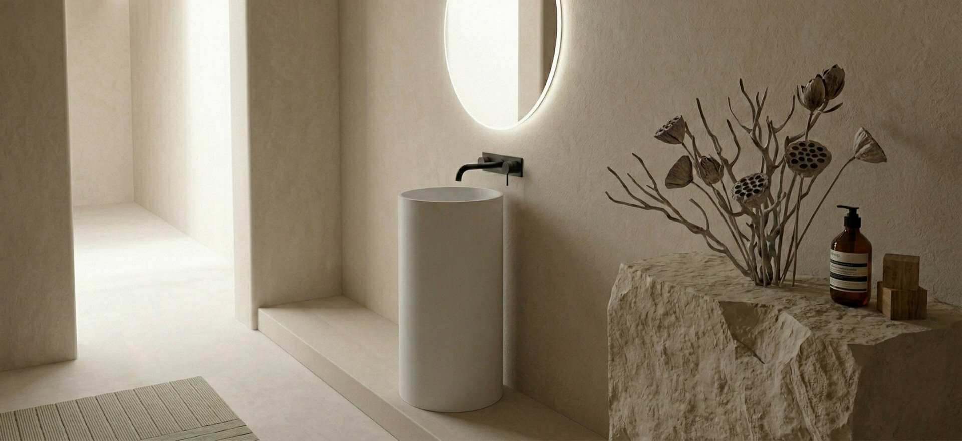 Solid Surface Pedestal Basin CPG-6620-2