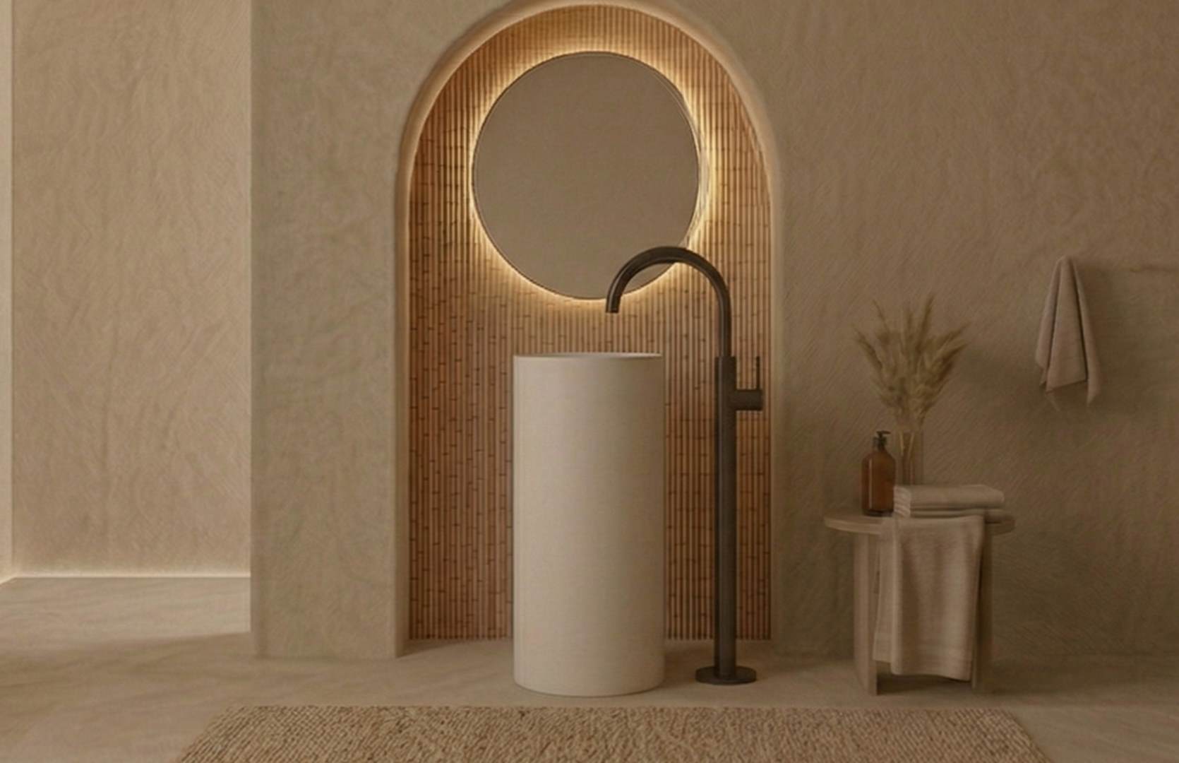 Solid Surface Pedestal Basin Main Image CPG-6602