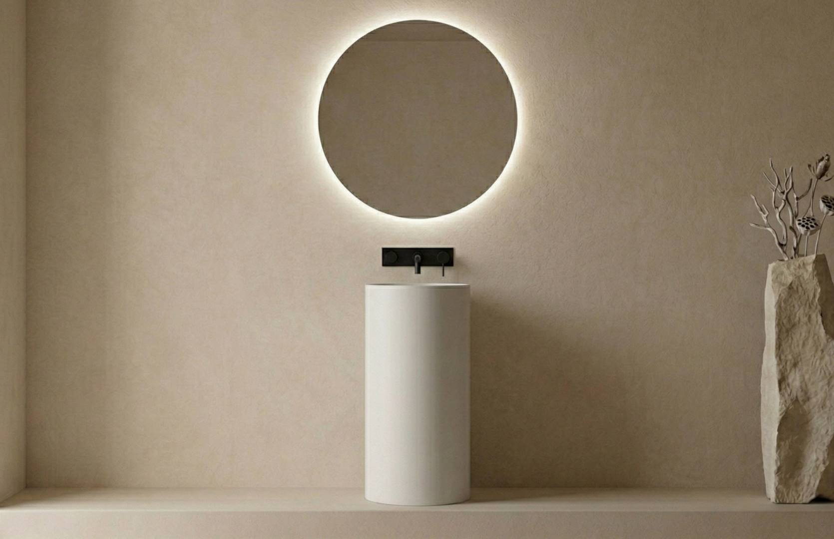 Solid Surface Pedestal Basin Main Image CPG-6620