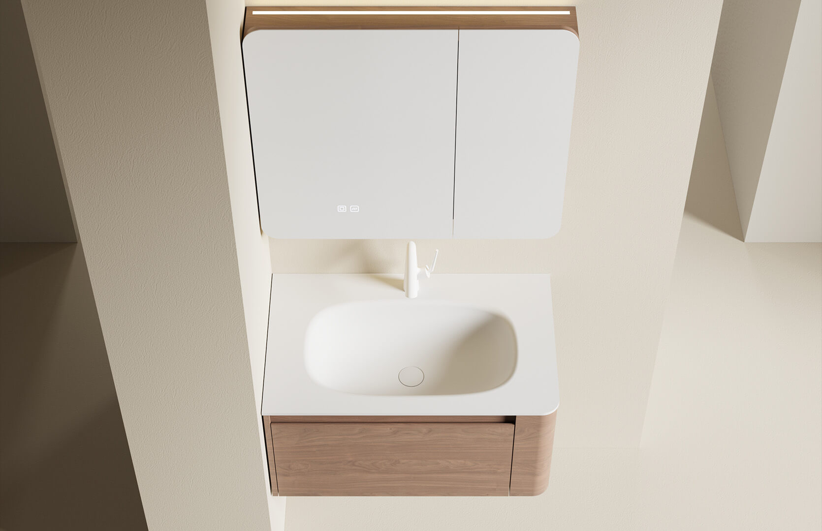 Solid Surface Single Bathroom Vanity_-CPG-3380BS