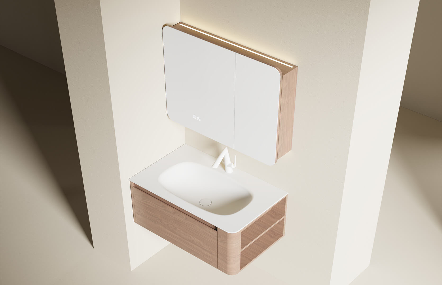 Solid Surface Single Bathroom Vanity_