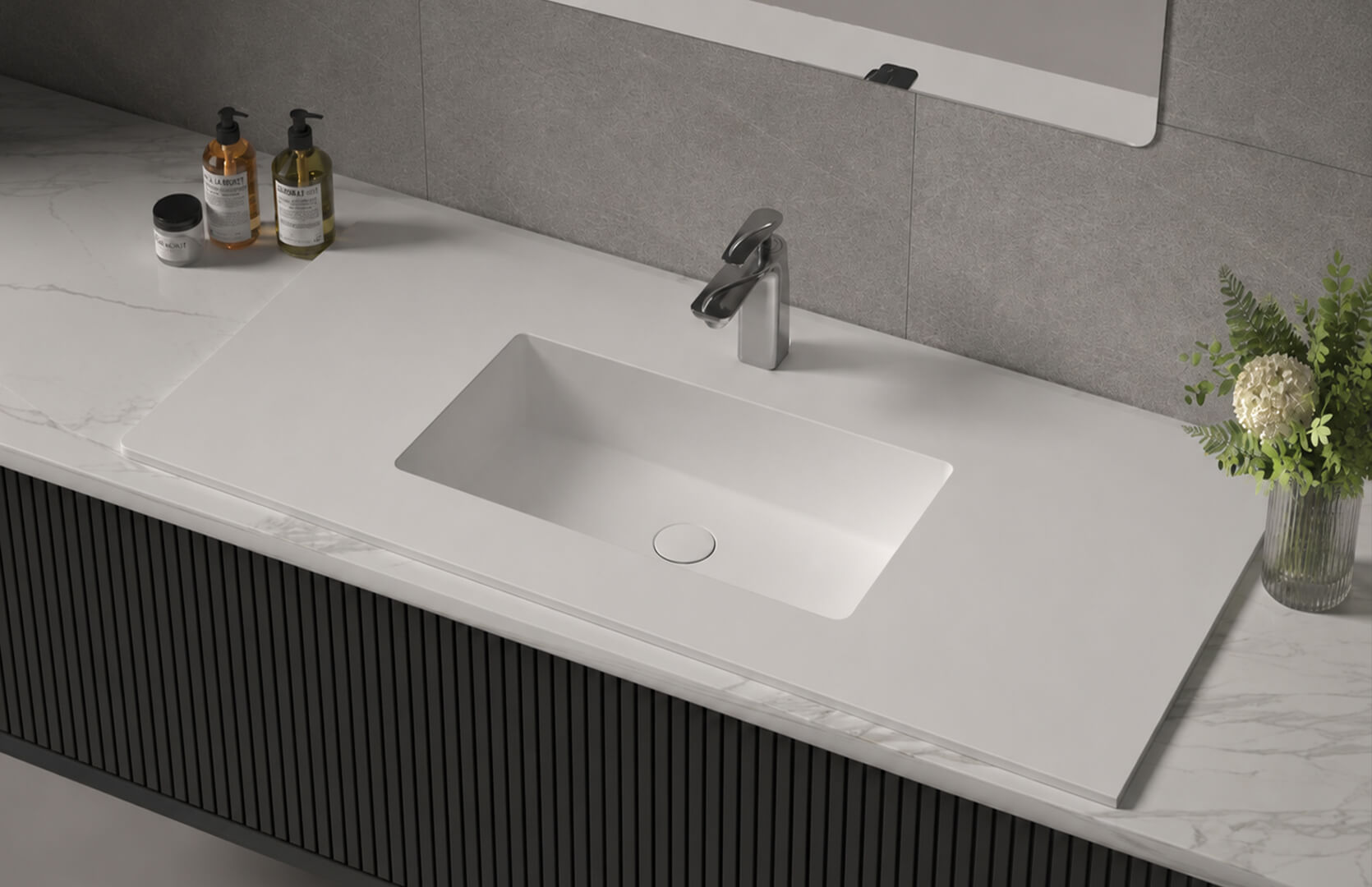 Solid Surface Sink Mounted Under Counter___ CPG-9611