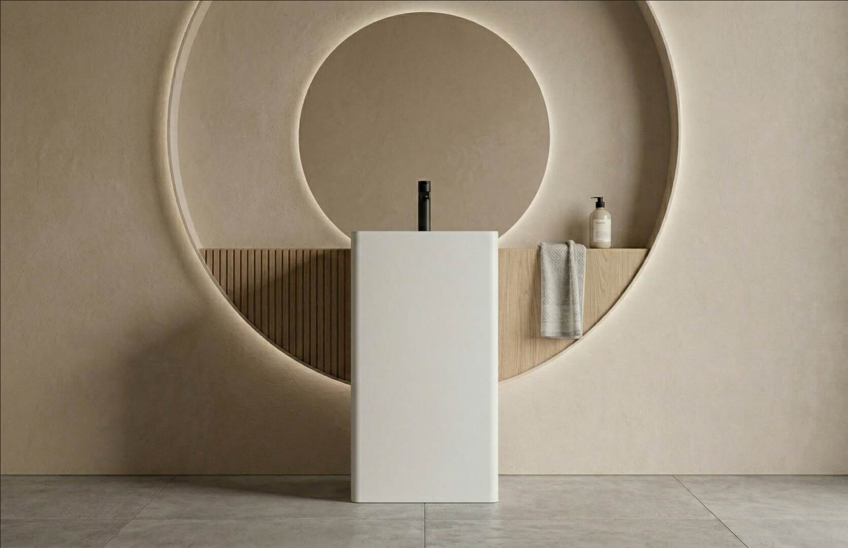 Solid Surface Sink and Pedestal CPG-6609