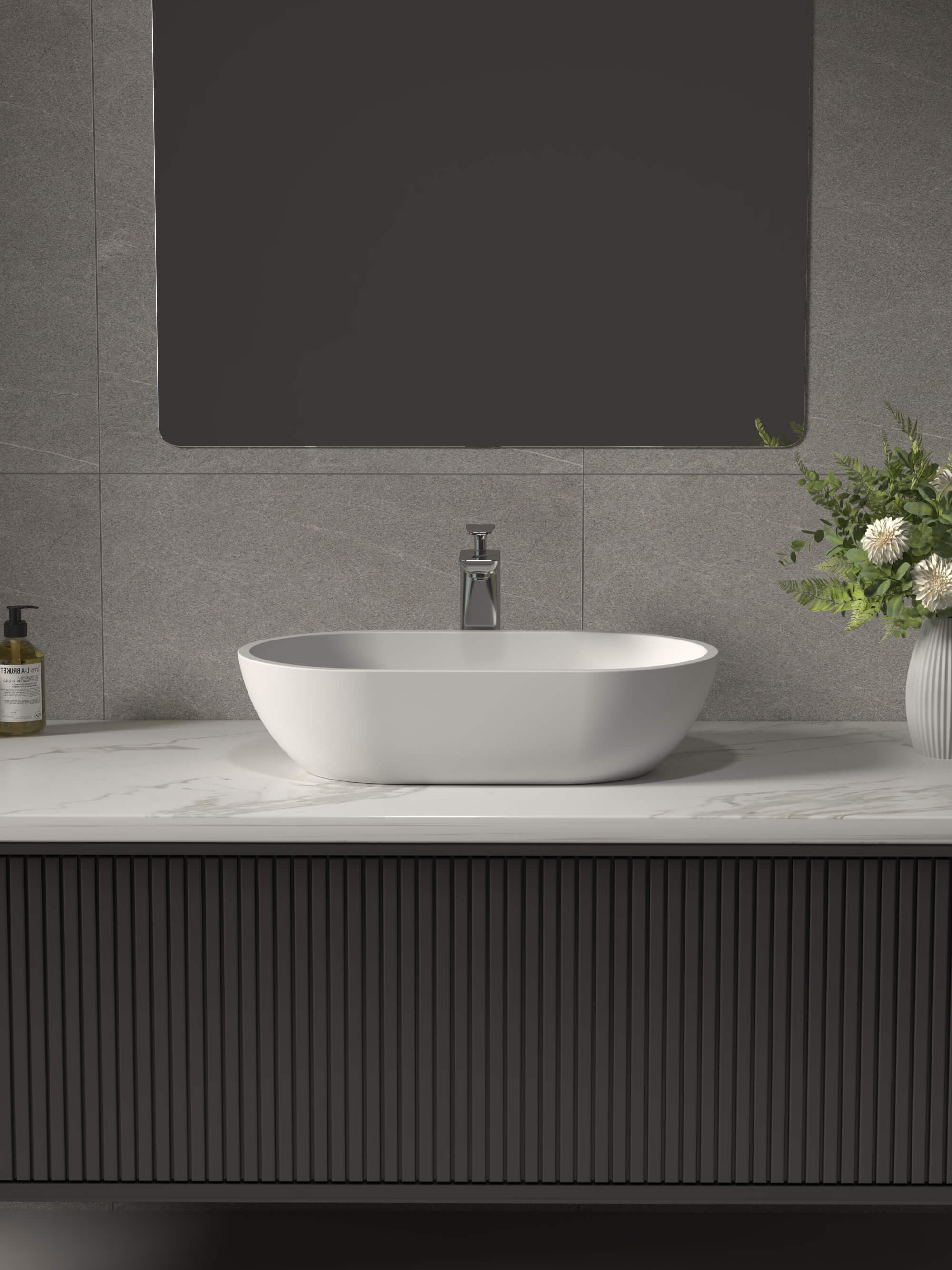 Solid Surface Sink with Countertop​ CPG-2208 Front