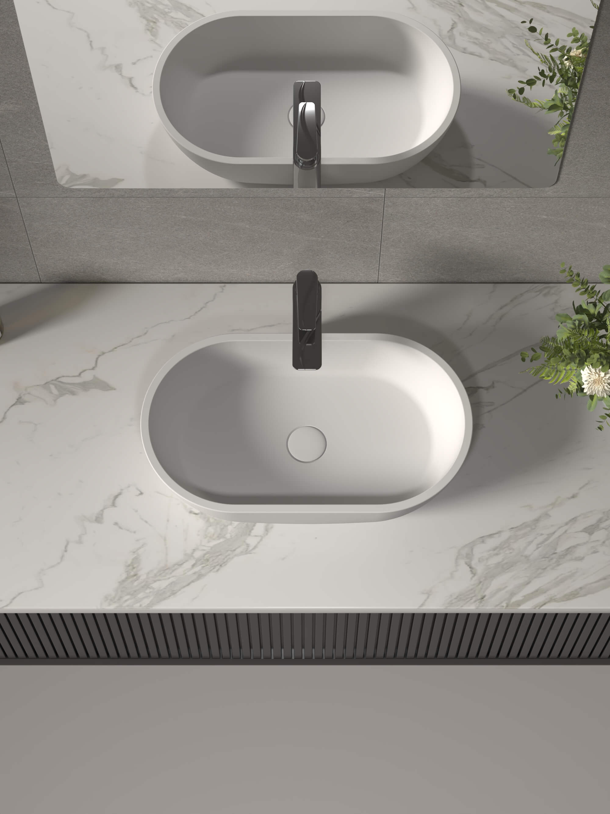 Solid Surface Sink with Countertop​ CPG-2208 Top