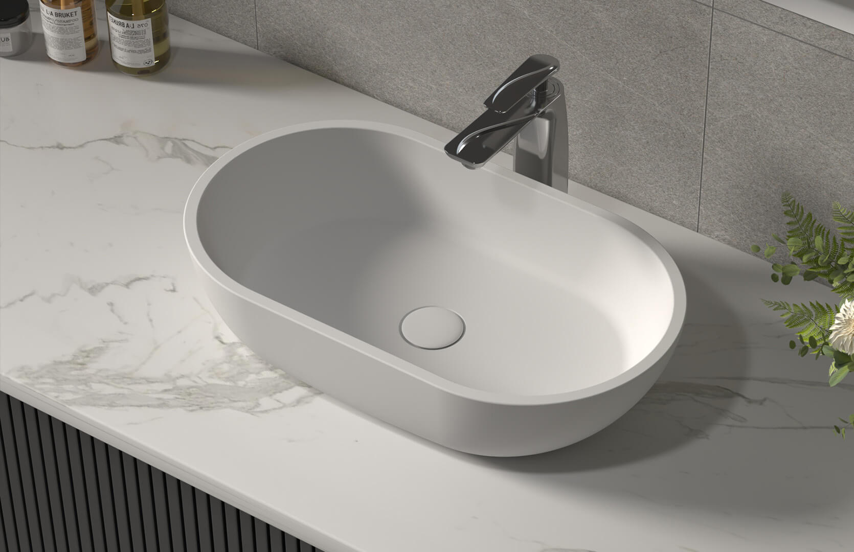 Solid Surface Sink with Countertop_ CPG-2208