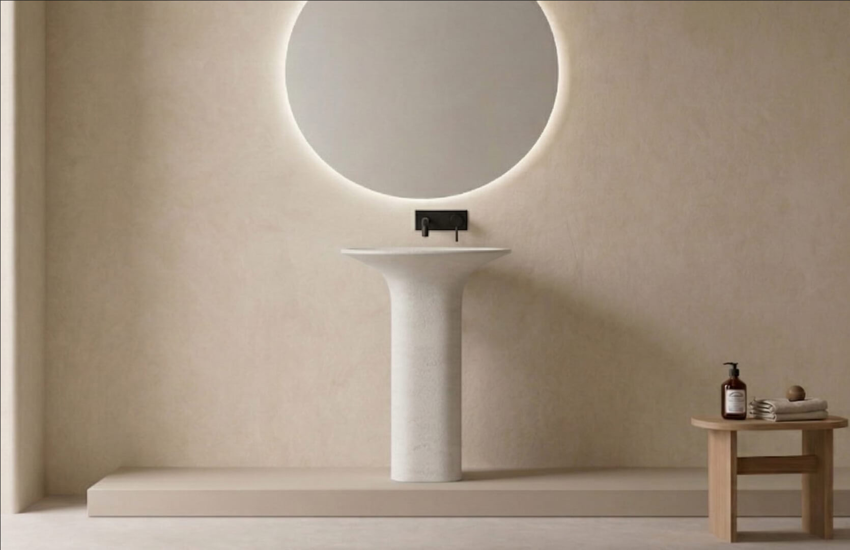 Solid Surface Sink with Pedestal CPG-6611