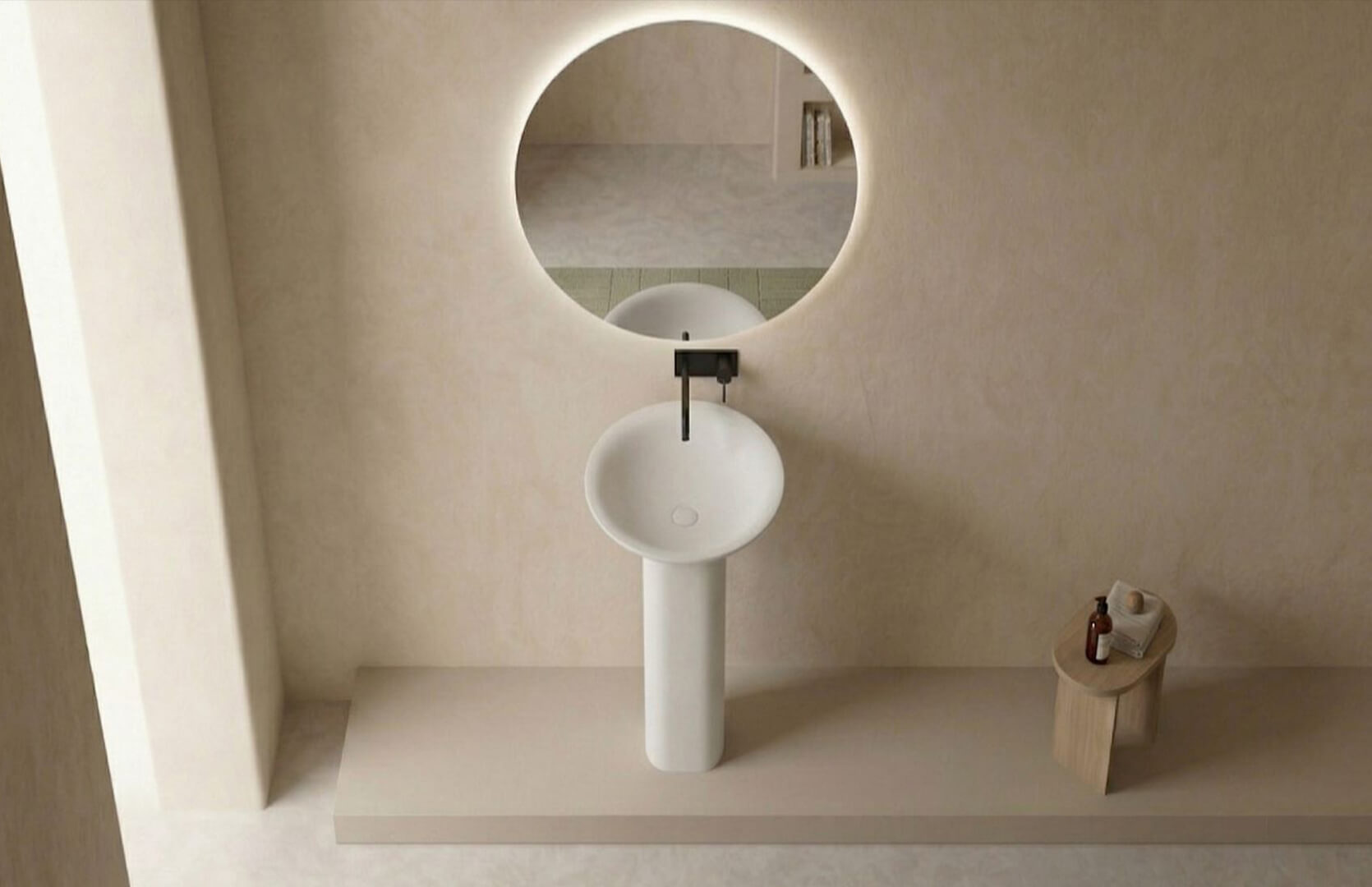 Solid Surface Sink with Pedestal CPG-6611 Top