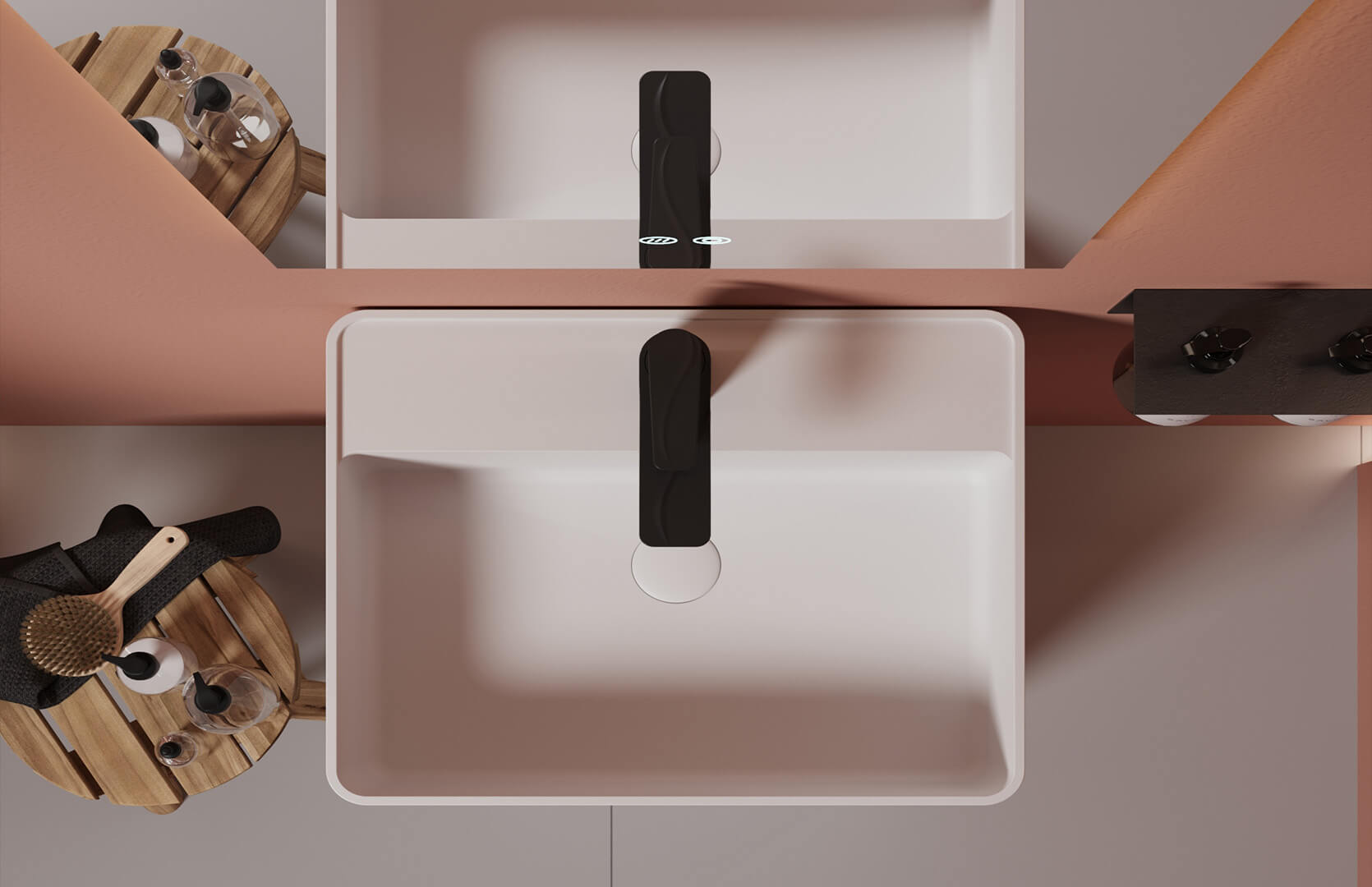 Solid Surface Stone Pedestal Sink__ CPG-6619 Top
