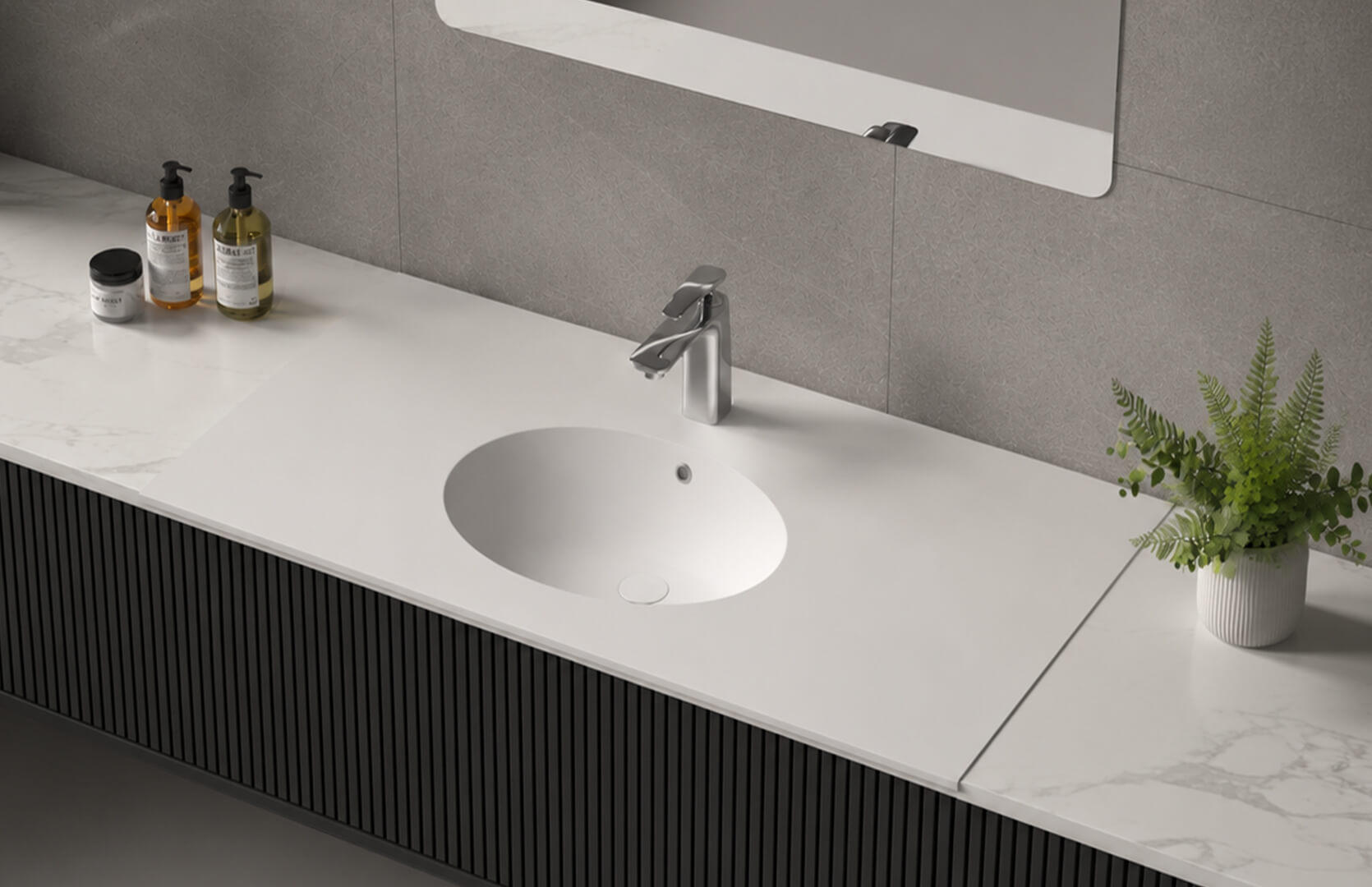 Solid Surface Under Counter Bathroom Sink_ CPG-9602