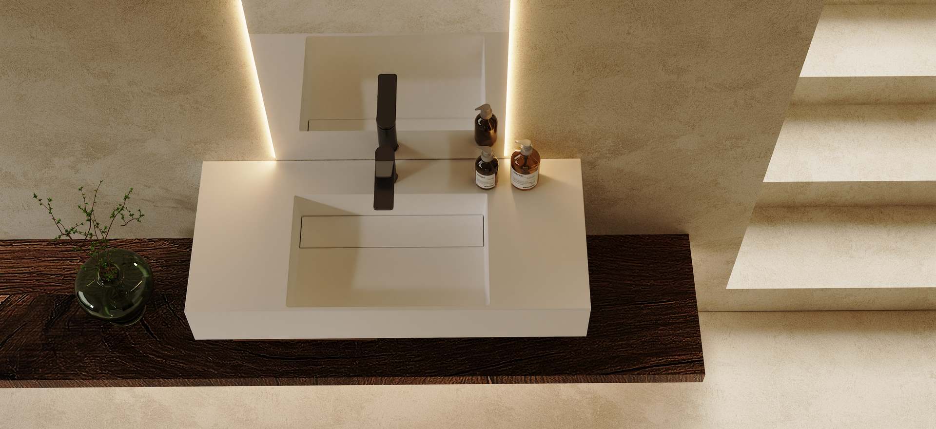 Solid Surface Wall-mounted Basin CPG-9011-2