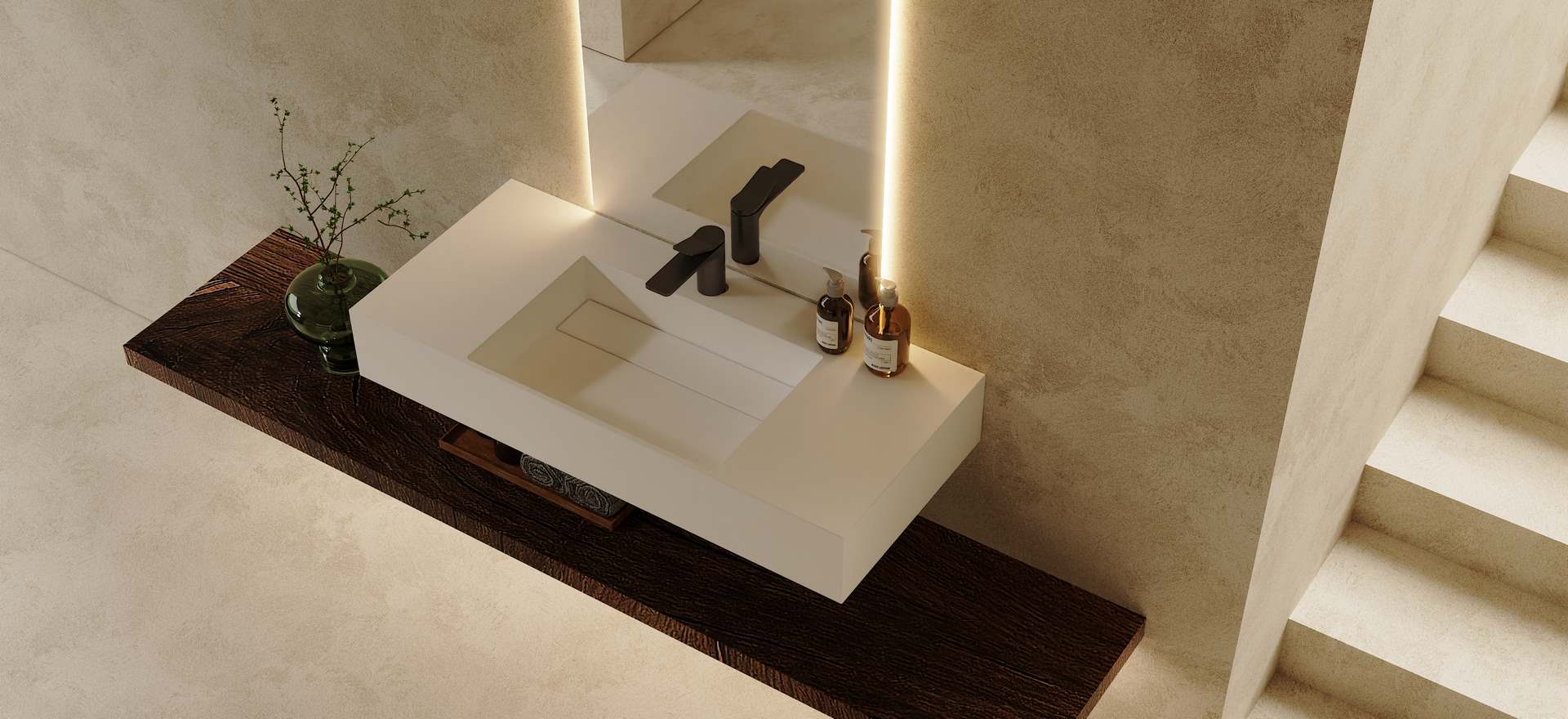 Solid Surface Wall-mounted Basin CPG-9011-3