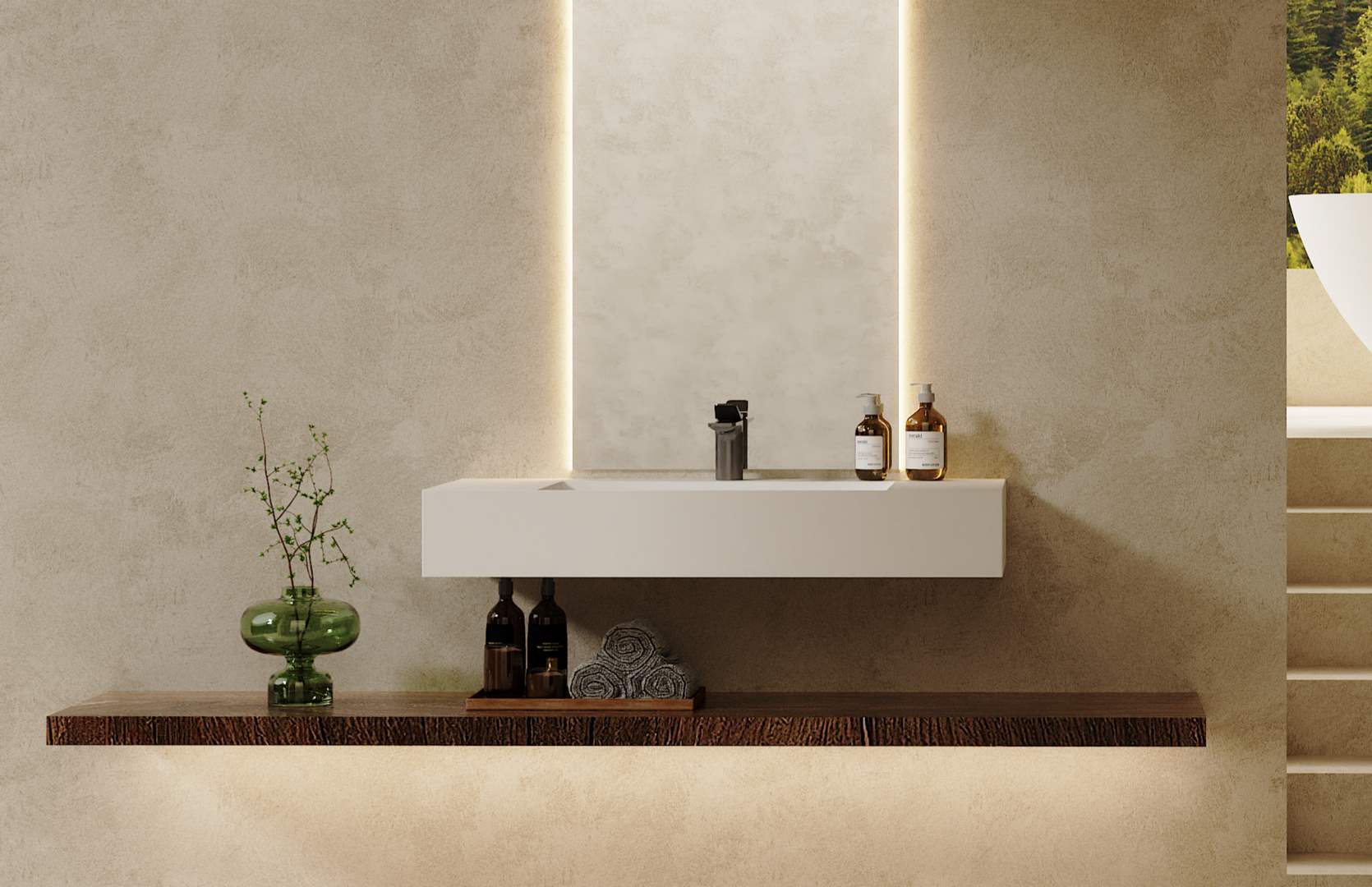 Solid Surface Wall-mounted Basin Main Image CPG-9010
