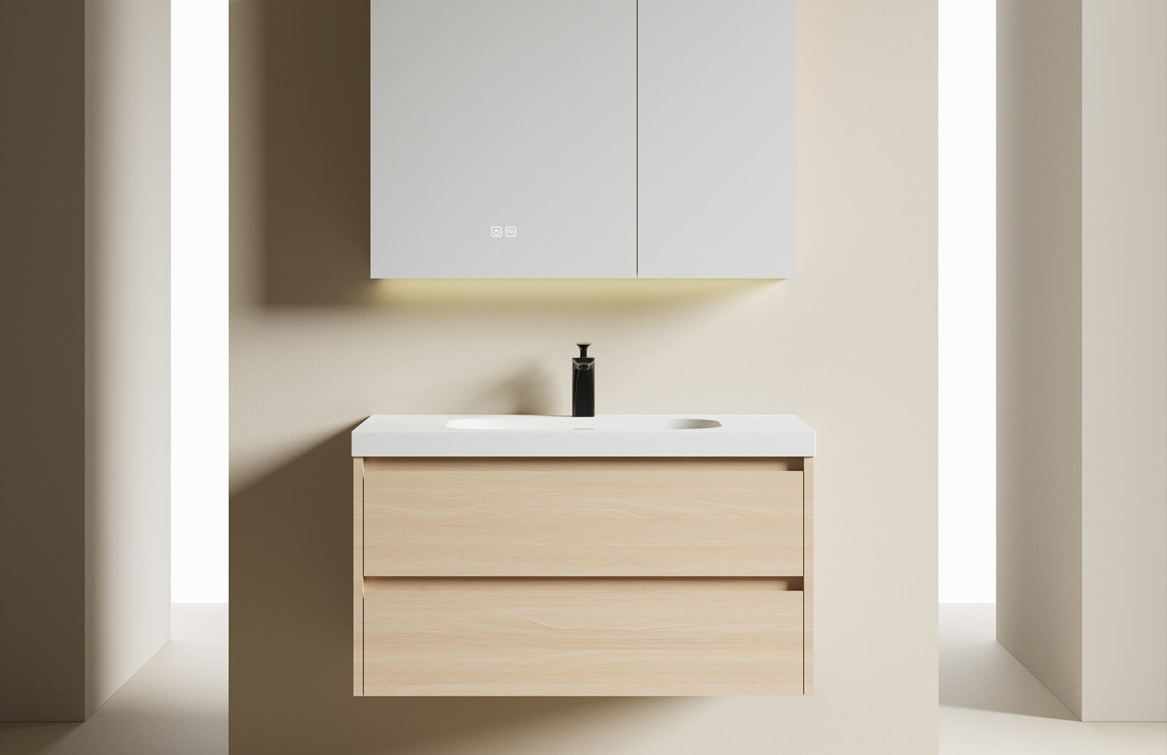 Solid Surface Wall Hung Bathroom Vanity_ CPG-3386
