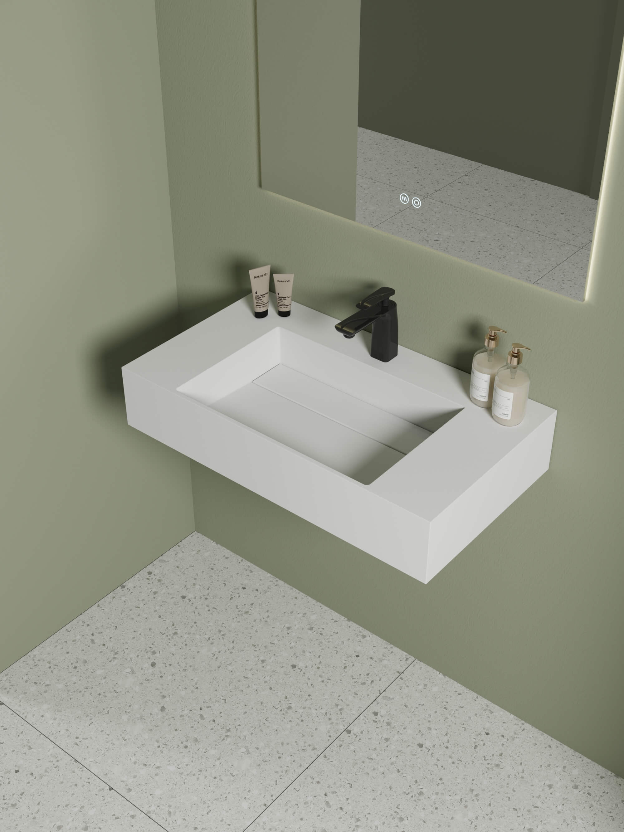 Solid Surface Wall Mounted Sink​ CPG-9011 Right