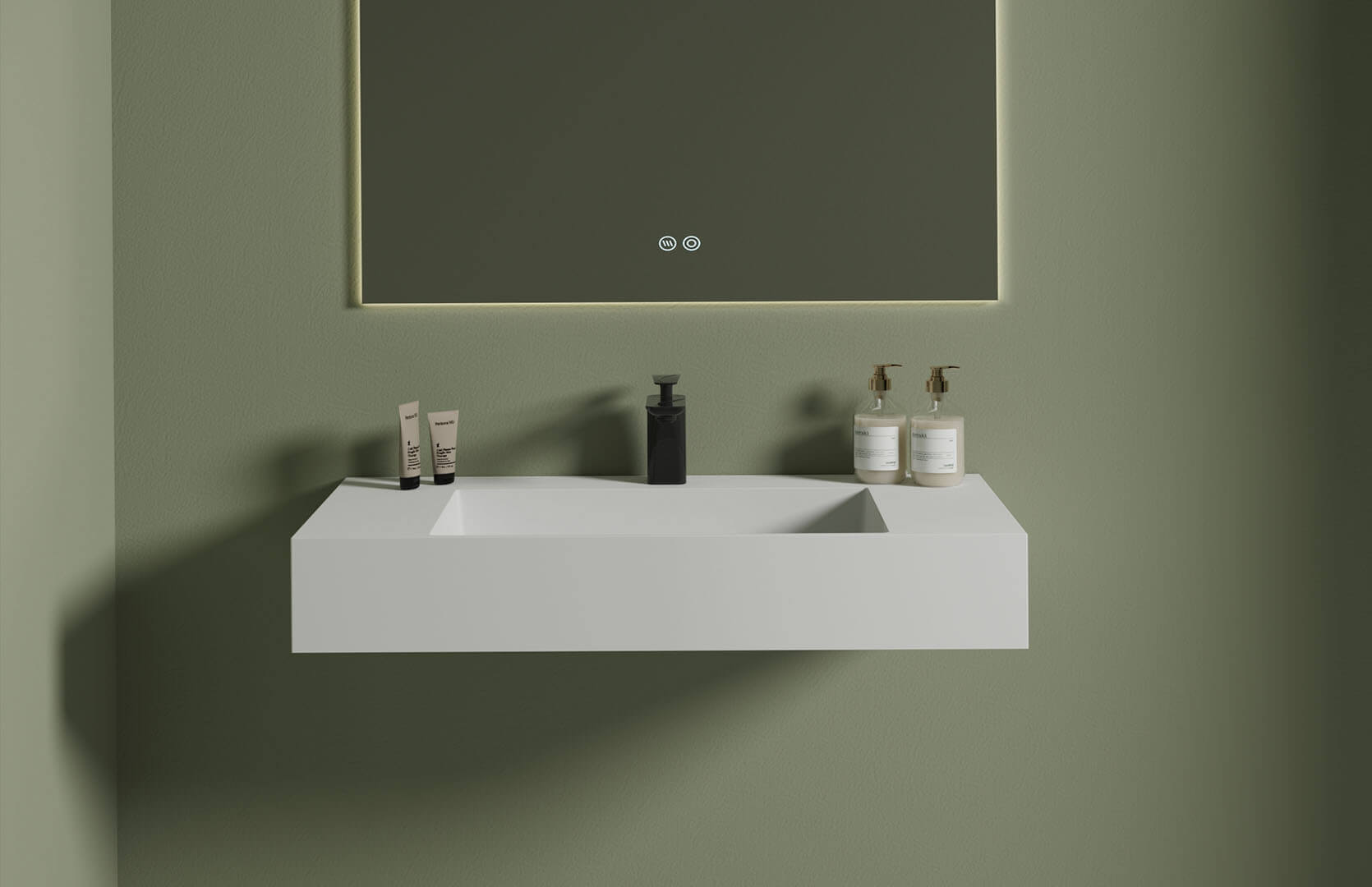 Solid Surface Wall Mounted Sink_ CPG-9011