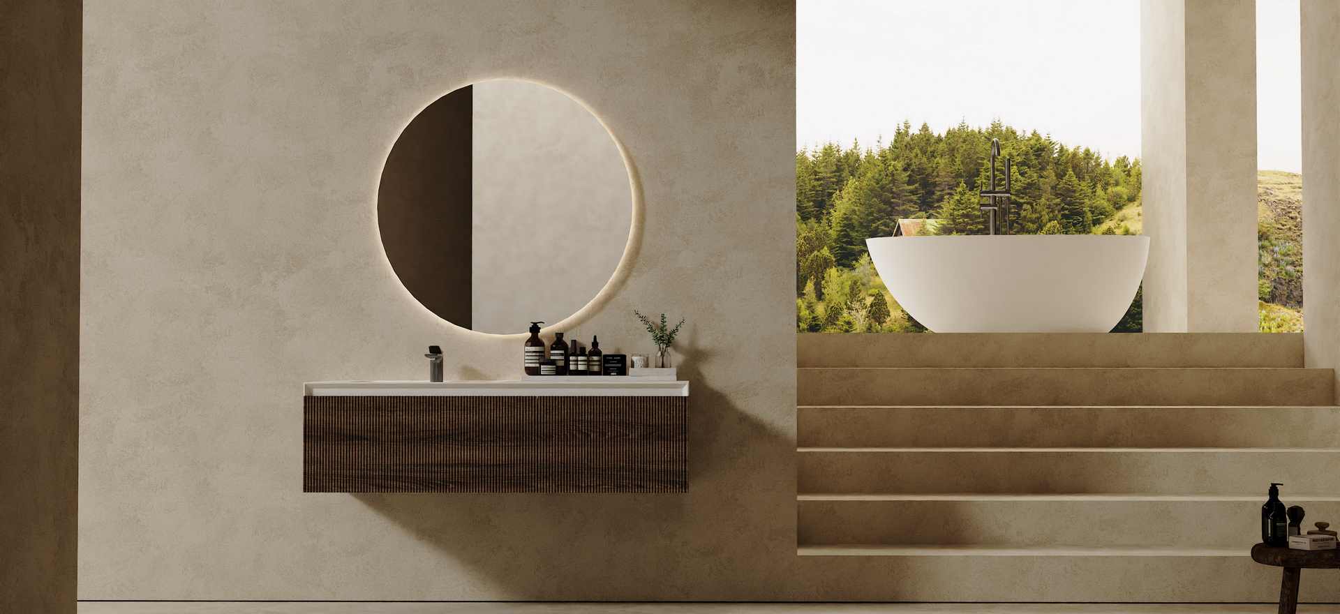 Solid Wood Lacquered Bathroom Cabinet CPG-3333-1