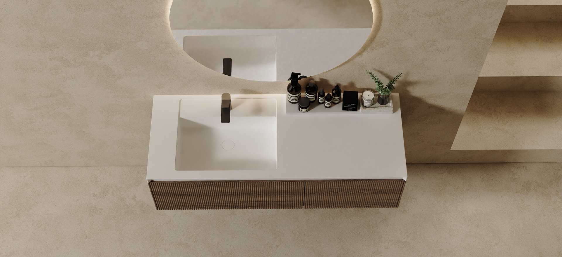 Solid Wood Lacquered Bathroom Cabinet CPG-3333-2