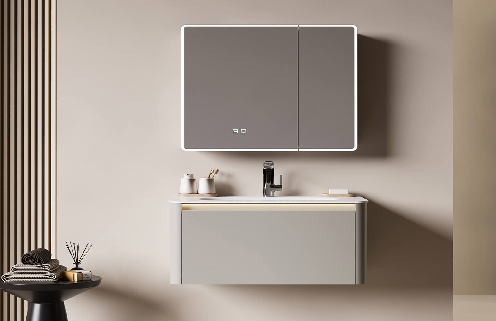 Stainless Steel Bathroom Cabinet Vanity___ CPG-3385A