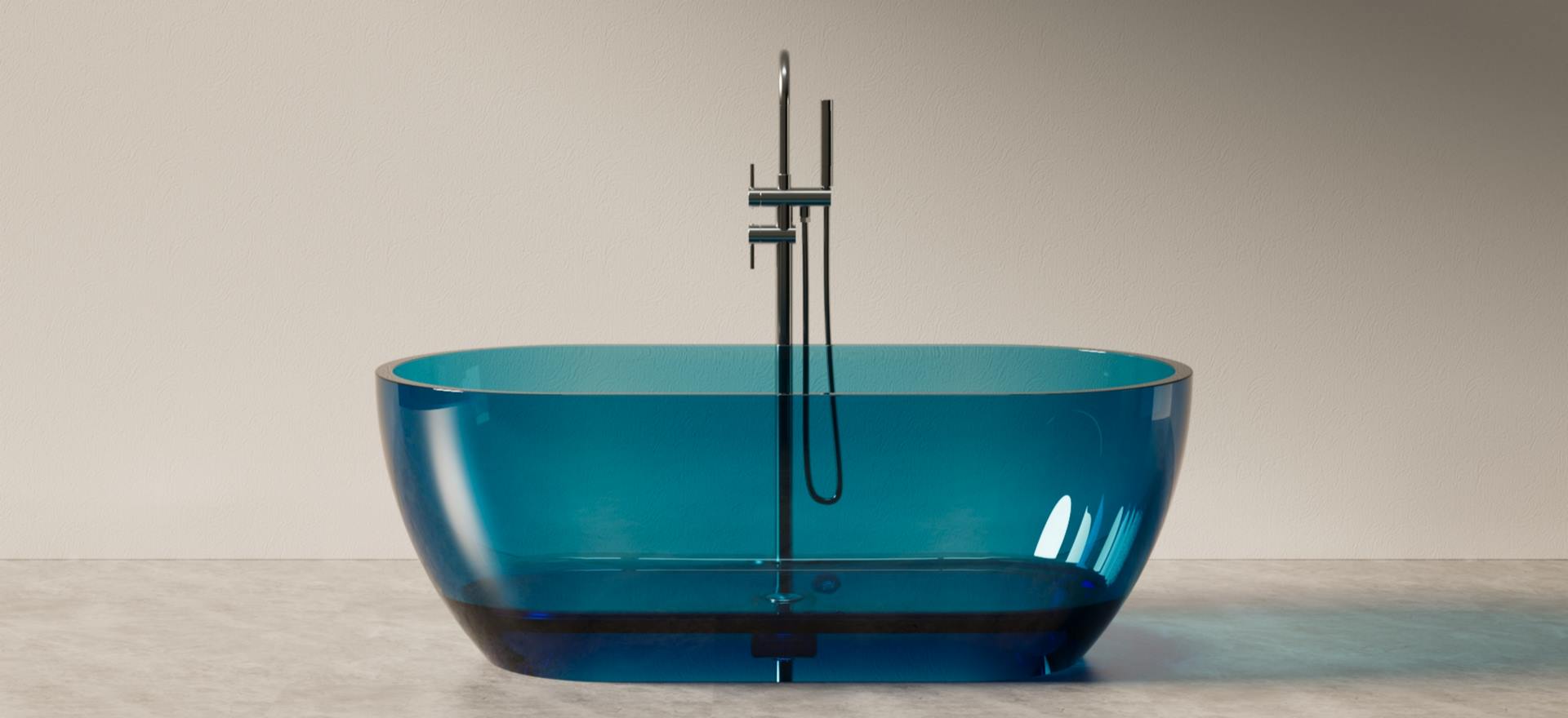 Translucent Resin Bathtub CPG-8810A-Blue