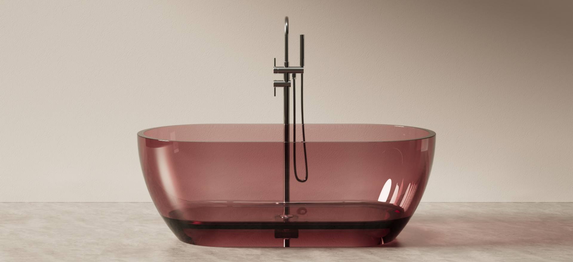 Translucent Resin Bathtub CPG-8810A-Pink