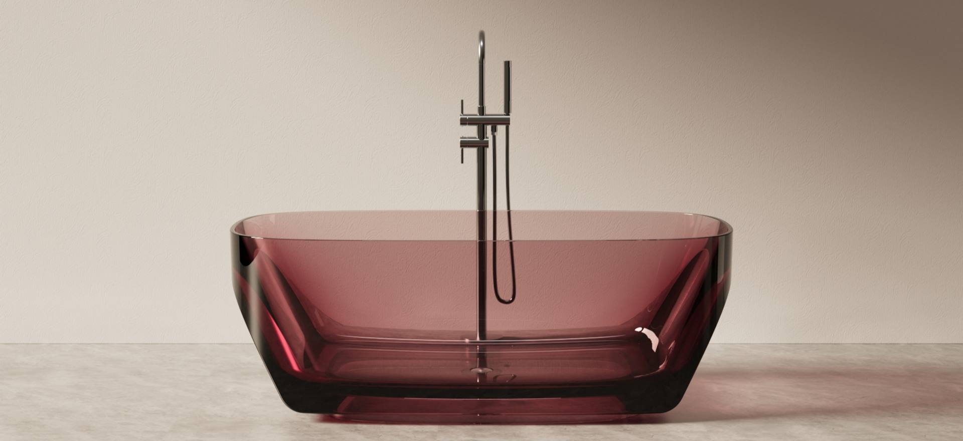 Translucent Resin Bathtub CPG-8855-Pink