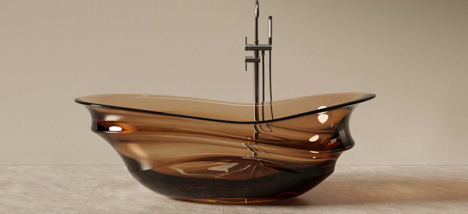 Translucent Resin Bathtub CPG-8856-Brown